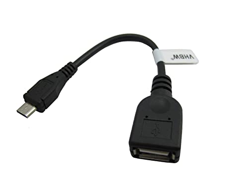 vhbw Adaptador OTG Compatible con Vorwerk Kobold VR300, VR200 Robot Aspirador - Adaptador de Cable Micro-USB a USB (Hembra) Negro