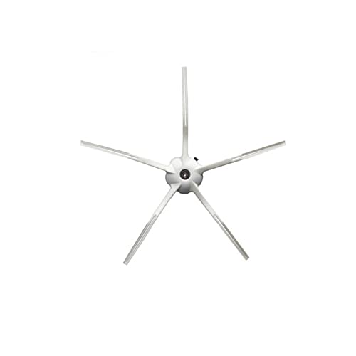 KBUYS Accesorios compatibles con Xiaomi Roborock S5 S6 Pure S60 S65 S50 E25 E4 Robot Aspirador Cubierta de Cepillo Principal Rueda de fregona Filtro de Cepillo Lateral (Color : 5 Arms White Brush)