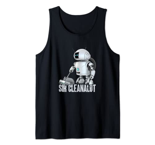 Hombre Robot Aspirador Limpia El Suelo Robot Aspirador Camiseta sin Mangas