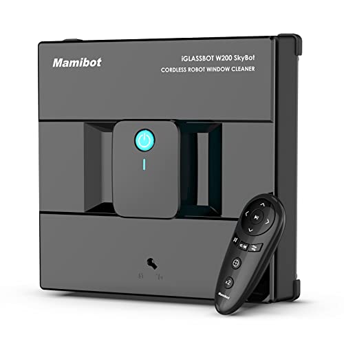 Mamibot W200 Robot de Ventana inalámbrico Aspirador de Vidrio Limpiador de Robot de succión Ajustable automáticamente con Control Remoto