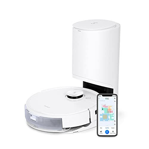 ECOVACS DEEBOT T9+ robot aspirador con función de limpieza y estación de aspiración y autovaciado (3000 PA, humidificador, navegación láser, detección de objetos en tiempo real con KI, aplicación 3D)