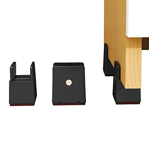 AIRUJIA Elevador de Muebles, Elevadores de Cama con Abrazadera de Tornillo, Elevadores Ajustables para Camas, Mesas o Sofá y Armarios, Agregue Altura de 5CM, 2 Piezas Negro