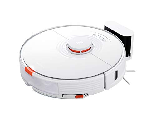 roborock S7 Robot Aspirador Automático Friega y Mopa Friega Navegación Inteligente Barre,2500 Pa,Trapeador Sónico,Aspira Mapeo multinivel,Navegación LiDAR,Runtime180mins,Control con App(Blanco)