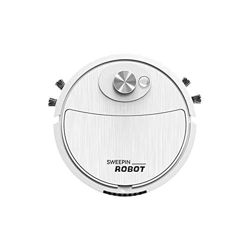 MOMOTOU Robot Aspirador 3 en 1 de bajo ruido 1000Pa 400mAh Carga USB Automática Hogar Inteligente Aspirador para Pelo de Mascotas y Alfombra de Pelo Bajo (Blanco)