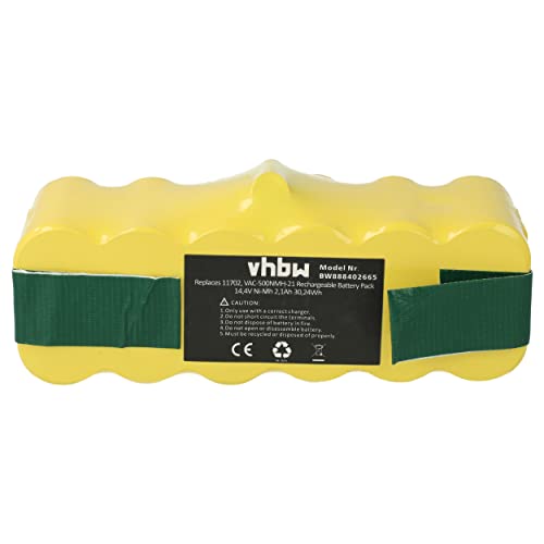 vhbw Batería Compatible con iRobot Roomba 616, 621, 651, 670, 660, 665, 671, 618, 620, 625, 630, 650 Robot Limpieza (2100 mAh, 14,4 V, NiMH)