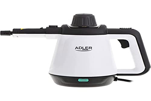 ADLER AD7038 Vaporeta Limpiador Vapor a Presión, Desinfección Portátil, Caudal Vapor 44 g/min, 450ml, 12 Accesorios Limpieza Hogar Tapicería, Colchón, Sofás, Asientos Coche, Suelos, 2000W