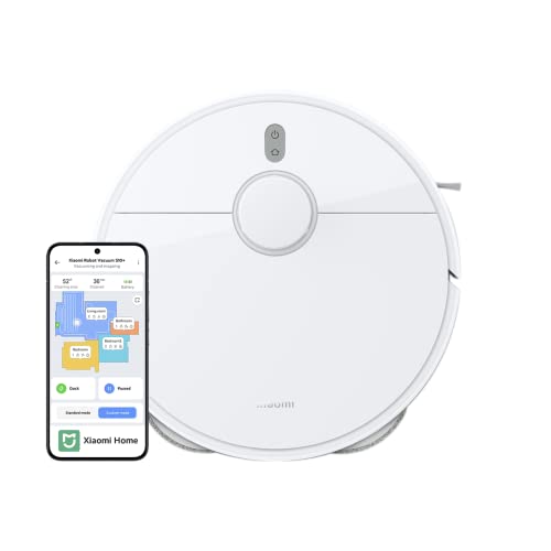 Xiaomi Robot Vacuum S10+ - Robot Aspirador y fregasuelos con Sistema Inteligente de navegación láser (LDS), succión de 4000 Pa, fregado Giratorio, Blanco (Versión ES + 3 años de garantía)