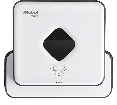 iRobot Braava 390t - Robot friegasuelos 2 en 1: Limpieza en seco y en húmedo - Mejor para Habitaciones múltiples y Grandes Espacios - Funciona con paños de un Uso y paños Lavables - Silencioso