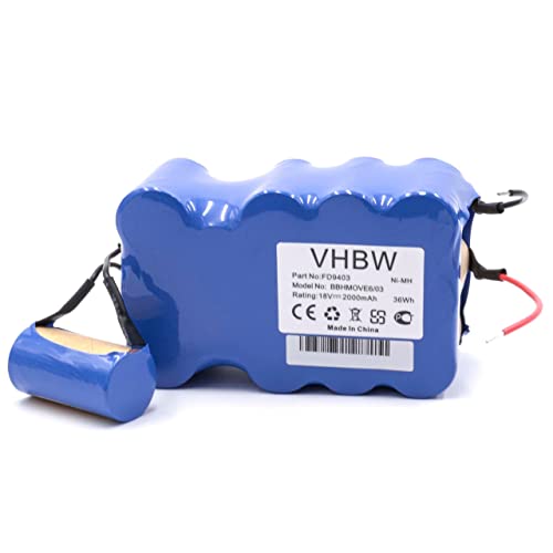 vhbw Batería Adecuada para aspiradoras Bosch BBHMOVE4N/01, BBHMOVE4/03, BBHMOVE6/03 BBHMOVE4AU/03, BBHMOVE6/02, BBHMOVE5/02 (2000mAh, 18V, NiMH)