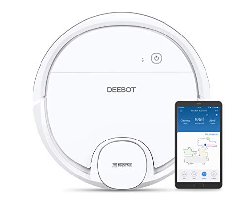 ECOVACS Deebot OZMO 900 - Robot Aspirador 4 en 1: barre, aspira, pasa mopa y friega, mapeo inteligente láser, compatible con Alexa, App, Wifi, reanuda limpieza tras recarga, reporte por voz, blanco