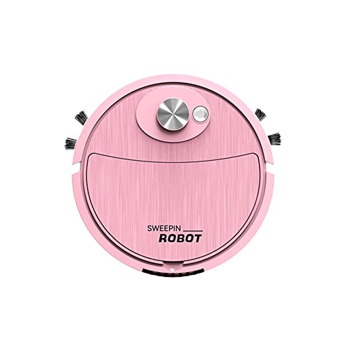 MOMOTOU Robot aspirador 3 en 1 de bajo ruido 1000Pa 400mAh carga USB automática para el hogar inteligente aspirador para pelo de mascotas, piso duro y alfombra de pelo bajo (rosa)