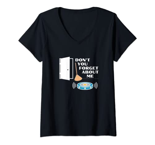 Mujer Don't You Forget About Me Novedad Robot Aspiradora Diversión Camiseta Cuello V