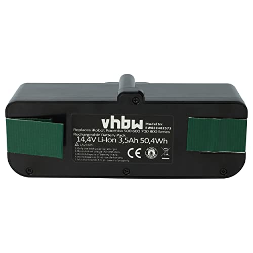 vhbw Batería Compatible con iRobot Roomba 980, 960, 896, 965, 985, 676 aspiradora (3500 mAh, 14,4 V, Li-Ion)