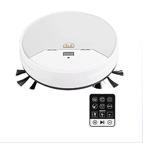 Robot Vacuum 1800Pa Suction Robot Vacuum Cleaner with Water Tank Mop Cleaner Multi-Functional Smart Ultra-Thin Sweeping Floor Intelligent Cleaning Pet Hair Carpet and Hard Floor Black (White)