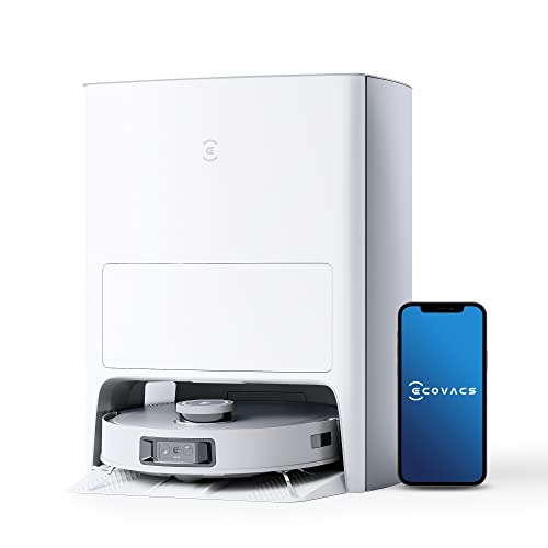 ECOVACS Deebot X1 Omni White Robot Aspirador, 5000 Pa, autolavado/autorelleno/autodrenaje/base de autolimpieza (detección de obstáculos AIVI 3D, trapeador a presión de fregona doble