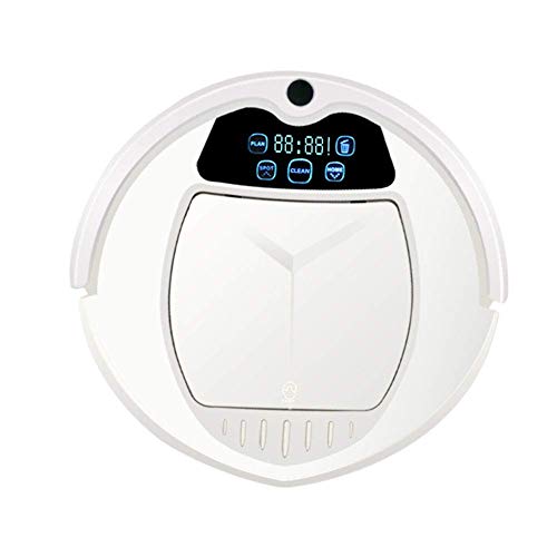 XiaoDong1 Robot Aspirador, 4 modos de limpieza, 360° anti colisión anti caída 1400Pa aspiradora inteligente ultra fuerte, ultra fina, para pelo de mascotas, alfombras, suelos duros, blanco (color: