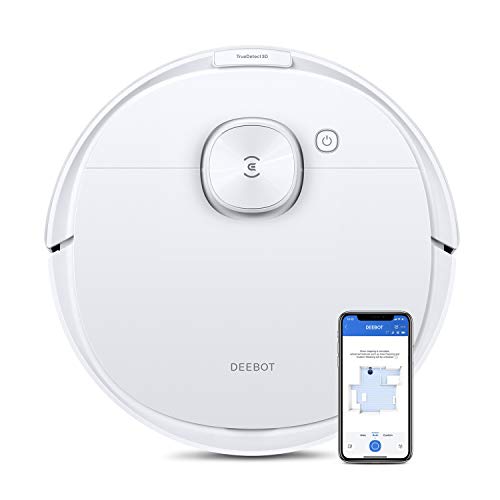 ECOVACS DEEBOT N8 PRO Robot Aspirador con Función Mopa, 2600 Pa, Detección de Obstáculos 3D, Robot Aspirador, Función Láser, 67 dB, App, Alexa, Blanco