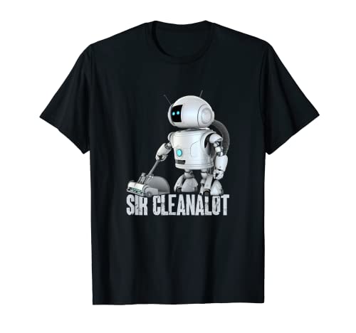 Hombre Robot Aspirador Limpia El Suelo Robot Aspirador Camiseta