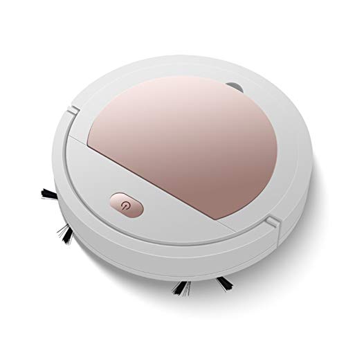 beautijiam Robot Aspirador, Robot De Barrido Robot De Limpieza Automático ABS Giratorio De Alta Velocidad Ultrafino De 360 ​​Grados para Dormitorio, Funciona En Pisos Duros Y Alfombras Rosa