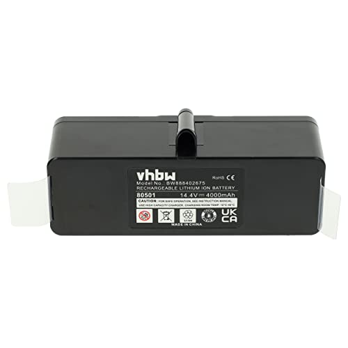 vhbw Batería Compatible con iRobot Roomba 900, 980, 960, 966, R3500 aspiradora, Negro (4000 mAh, 14,4 V, Li-Ion)