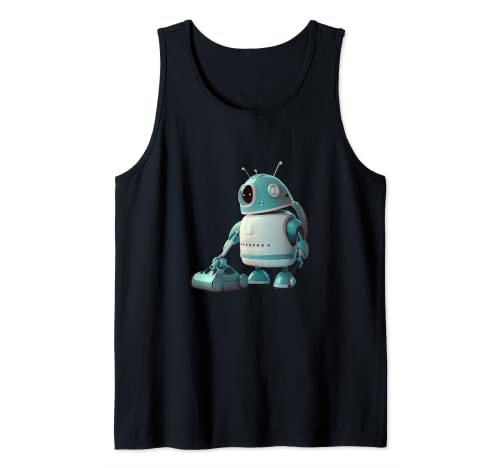 Hombre Robot Aspirador Limpia El Suelo Robot Aspirador Camiseta sin Mangas