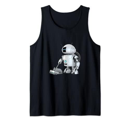 Hombre Robot Aspirador Limpia El Suelo Robot Aspirador Camiseta sin Mangas