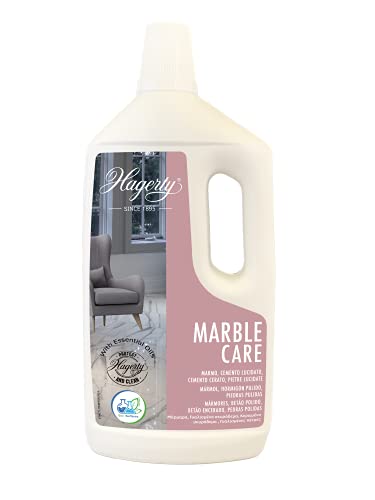 Hagerty Marble Care Limpiador de superficies de mármol 1 litro I agente friegasuelos de mármol, hormigón y piedra pulida I Cuidado remineralizante del mármol, enriquecido con cristal de roca