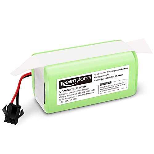 Keenstone Batería de Reemplazo para Conga 990 Excellence, 14.4V 2600mah Li-Ion, Compatible con Conga 950 1090 1790 1990 DEEBOT N79S N79 DN622 Eufy RoboVac 11 11S 30 30C 12 35C IKOHS NETBOT S14 S15