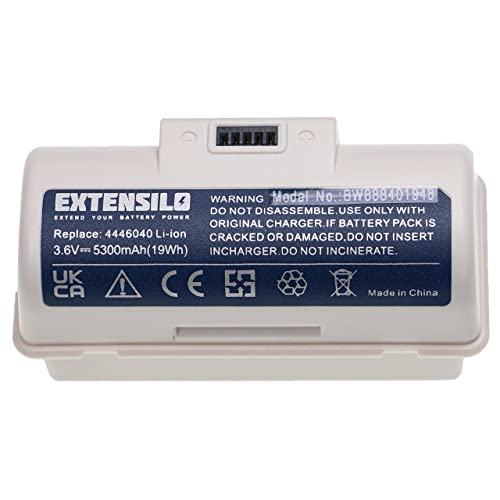 EXTENSILO Batería Compatible con iRobot Braava Jet 240, M6, M6110, M6134, 245, 250 Robot Limpieza (5300 mAh, 3,6 V, Li-Ion)