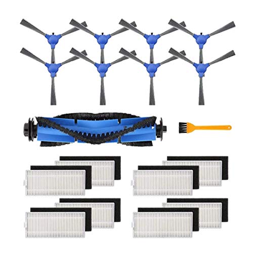 ZRF Para Bagotte Robot Aspirador BG600 / BG700 / BG800 Accesorios (8 cepillos laterales, 8 filtros HEPA, 1 cepillo principal, 1 cepillo de limpieza)