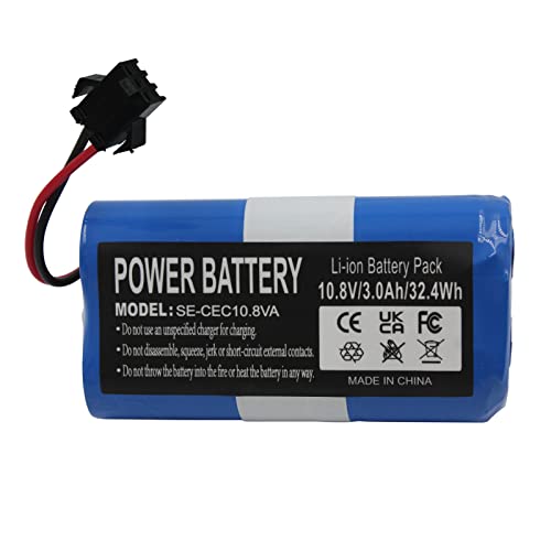 Batería de aspiradora Aplicable a CECOTEC 3000mAh Li-Ion 10.8V CONG0001 Conga 890 Slim Conga 890 Slim