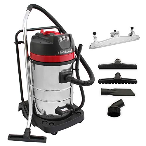 Aspiradora Industrial en Seco y Húmedo 3000W, 80 litros 80l con o sin Bolsa + Ruedas + Accesorios Filtro Tela Aspirador de Mano con Cable Aspirar Seco Liquido Mojado Powerful Wet+Dry Vacuum Cleaner