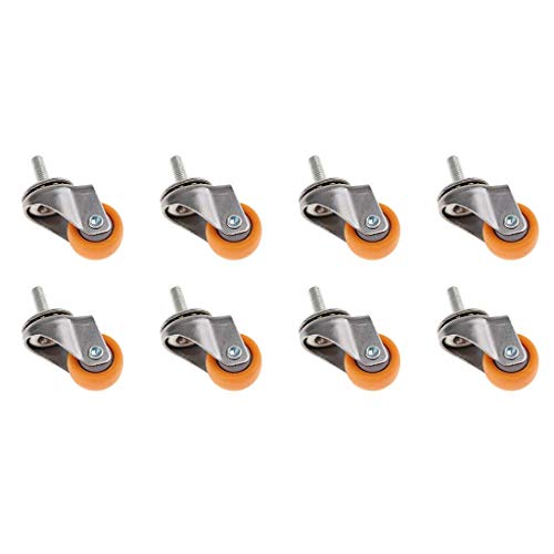 BOCbco Rueda de la Rueda de Ricino Rueda de Ragiratoria de 1 Pulgada para Carros de Compras M6 Tornos de Rosca Robot Ruedas de Aspiradora/8Pcs