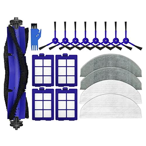 jingfei Kit de Piezas de Repuesto de 18 Piezas para RoboVac X8 Robot Aspirador híbrido Cepillo Lateral Principal Filtro Hepa Paño de Fregona