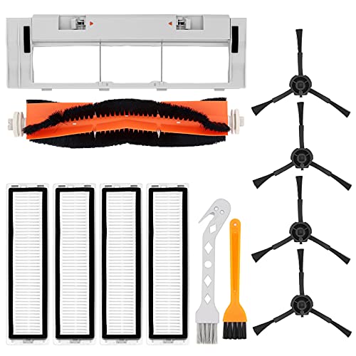 DingGreat Accesorios para Dreame D9 / Dreame L10 Pro Robot Aspirador, Incluye 1 Cepillo Principal, 4 Cepillo Lateral, 4 Filtro HEPA, 1 Tapa del Cepillo Principal, 1Cepillo de Limpieza