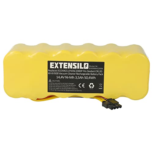 EXTENSILO Batería Compatible con Profimaster Robot 2712 aspiradora (3500 mAh, 14,4 V, NiMH)