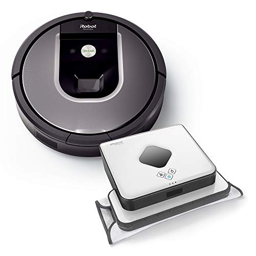 iRobot Roomba 960 + Braava 390T: set robot aspirador y robot friegasuelos, alta potencia de limpieza , todo tipo de suelos, óptimo para mascotas y grandes espacios