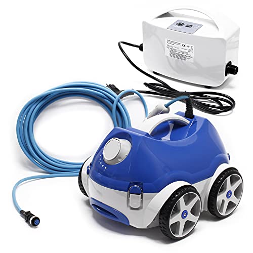 WilTec Robot Limpiador de Piscina Naia HJ1009, limpiafondos automático hasta 150 m², Aspirador 15m³/Std