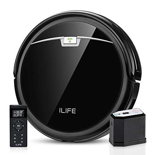 ILIFE A4s Pro Robot aspiradora, 1500 Pa máxima succión, electropared, control remoto, delgado, silencioso, autocargable, inteligente, ideal para alfombras de suelo duro a pelo medio