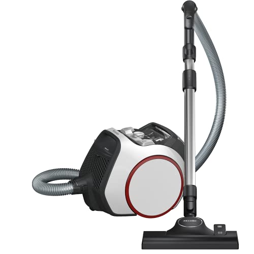 Miele Boost CX1 - Aspirador cilíndrico sin bolsa y con cable, potente, compacto y ágil con tecnología Vortex y filtro higiénico AirClean, blanco y rojo