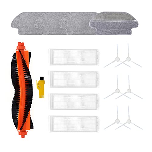 Laimaiou Kit de Accesorios para Xiaomi Robot Vacuum Mop 2S & Xiaomi Robot Vacuum Mop P Robot Aspirador Repuestos 15 Paquetes 1 Cepillo Rodillo, 4 Filtro, 6 Cepillo Lateral, 4 Paño Mopa