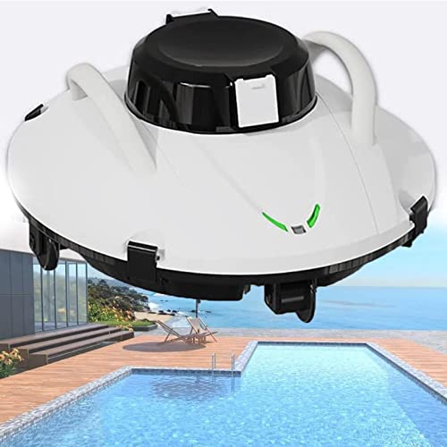 PARCJ Limpiador Automático De Piscinas Inalámbrico, Robot Limpiador De Piscinas con Filtros Ultrafinos Mejorados, Tecnología De Sensor De Agua Incorporada para Superficies De Piscinas De hasta 60m²