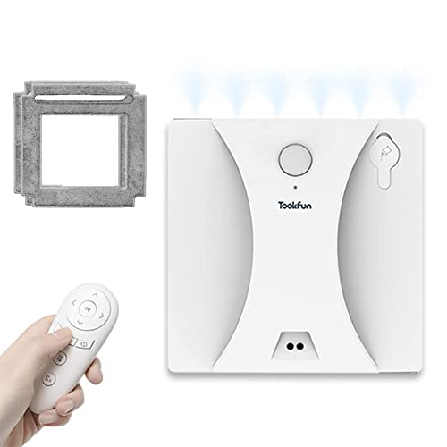 TookFun W-1 Robot limpiacristales 2600Pa con depósito de Agua de 150 ml, pulverización de Agua automática, transmisión de Voz, Mando a Distancia, para Ventanas, Vidrio, Azulejos, Limpieza de baño