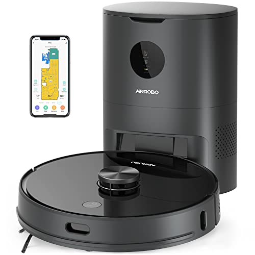 AIRROBO T10+ Robot Aspirador y fregasuelos 2 in 1 con Vaciado automatico, 2700Pa Succión, Mando/App/Alexa/Google Home, Aspirador con Mopa, Aspira, Barre, Pasa la mopa,Friega