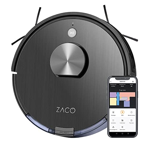 ZACO Robot aspirador y fregasuelos A10 WiFi, Alexa, Google, App, Aspiradora y fregadora 3en1 inteligente, navegación 3D Laser 360° mapeo, para suelos madera, parquet, alfombras, pelos de mascotas