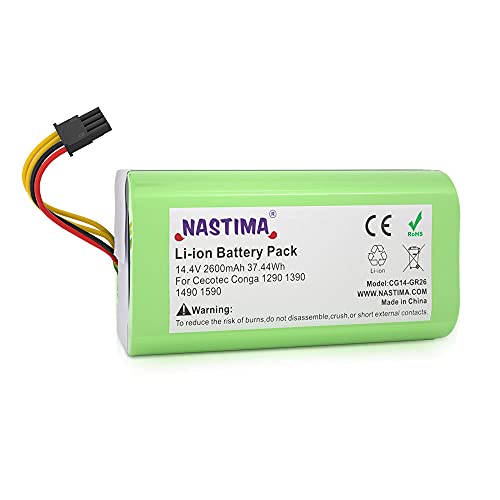 NASTIMA 14.4V 2600mAh Batería de Repuesto de Iones de Litio Compatible con Conga Excellence 1290 1390 1490 1590