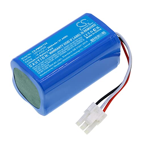 Batería de repuesto de 2600 mAh, 37,44 Wh, compatible con Panasonic MC-6RB75, MC-8R76C, MC-RS877, RS767, WRC76, WRD63, aspiradora robótica de vacío