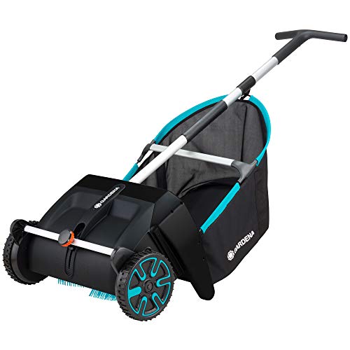 Gardena Carrito recolector de Hojas y césped Barredora para el jardín, con Bolsa colectora extraíble, Sistema de cepillos Giratorio, Agarre ergonómico, silencioso (3565-20)