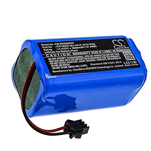 14.4V 2600mAh Li-Ion Batería de Repuesto de Iones de Litio Compatible con Ecovacs Deebot N79 N79S DN622, Eufy RoboVac 11, 11S, 30, G30, 35C y Proscenic 850T, DEEBOT 600,601,605,710,10002265