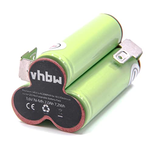 vhbw Batería NiMH 2000mAh (3.6V) para aspiradora Robot autónomo de Limpieza AEG/Elektrolux Junior 2.0